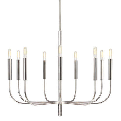 Fenella Chandelier, 9-Light Chandelier, Polished Nickel