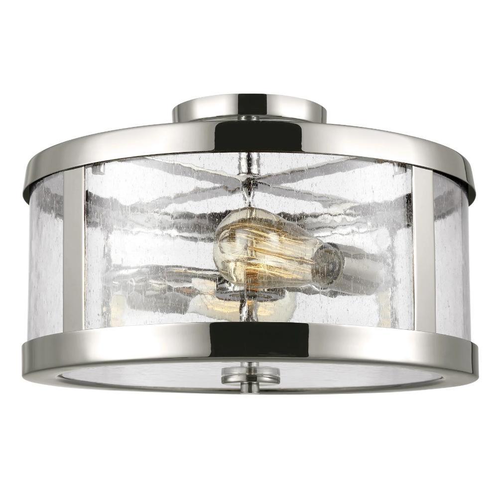 Harrow Ceiling Mount, 2-Light Semi-Flush Mount, Polished Nickel