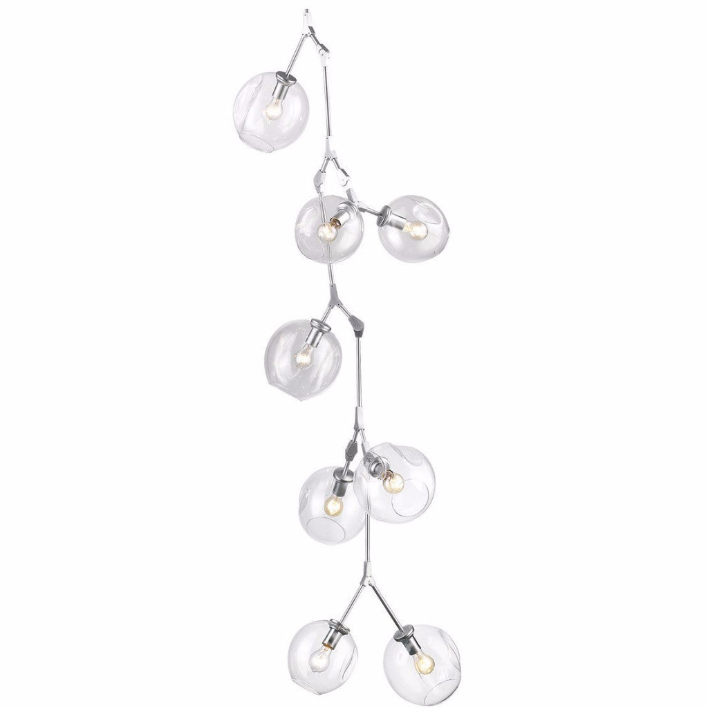Mid-Century Modern Fairfax Chrome 10 light Cascade Cluster Pendant by Avenue Lighting HF8080CH