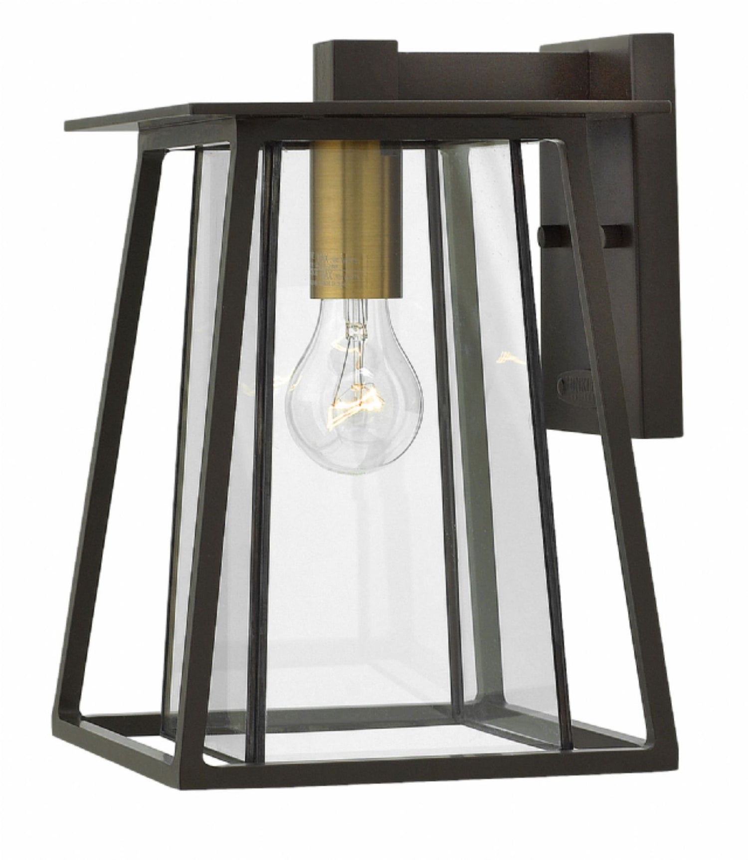 Large 1 Light Walker Outdoor Wall Lantern in Buckeye Bronze with brass accents by Hinkley 2100KZ