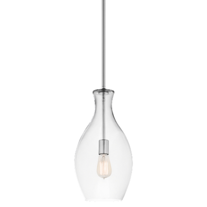 1 Light Everly Pendant in Chrome with Clear Glass by Kichler 42047CH