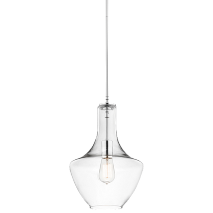 1 Light Everly Pendant in Chrome with Clear Glass by Kichler 42141CHCLR