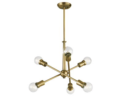 Armstrong 6 Light Chandelier in Natural Brass by Kichler Lighting 43095NBR
