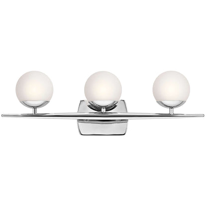 Jasper Vanity 3 Light in Chrome by Kichler Lighting ( 45582CH) | Lighting Connection 