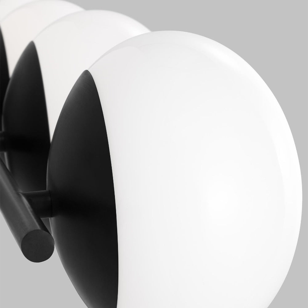 Vanity Detail, Milk Glass Globes, Low Profile