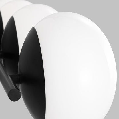 Vanity Detail, Milk Glass Globes, Low Profile