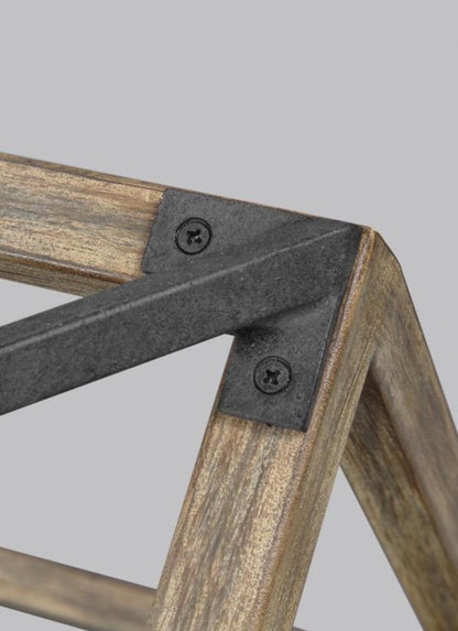 Gannet Chandelier in Weathered Oak Wood / Antique Forged Iron by Feiss, F3190/4WOW/AF