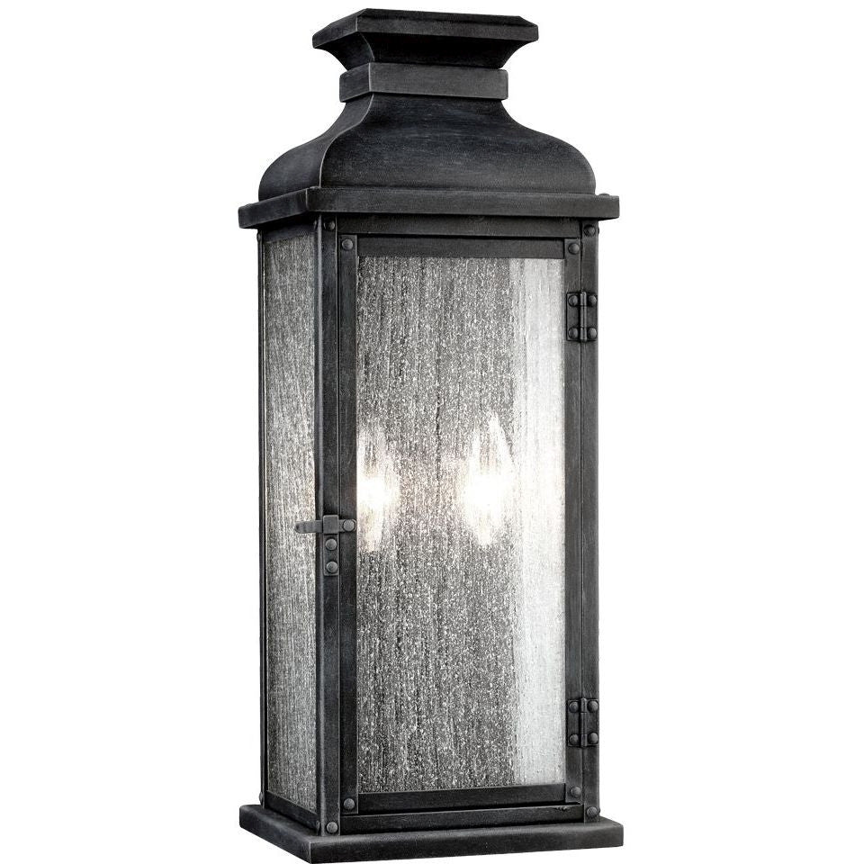 2 Light Pediment Outdoor Sconce in Dark Weathered Zinc by Sea Gull Lighting OL11101DWZ
