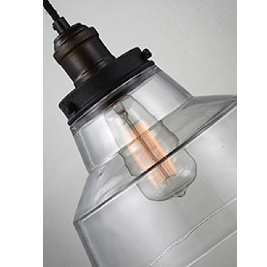 Baskin Pendant in Painted Aged Brass with a Dark Weathered Zinc Finish by Murray Feiss,  P1348PAGB/DWZ