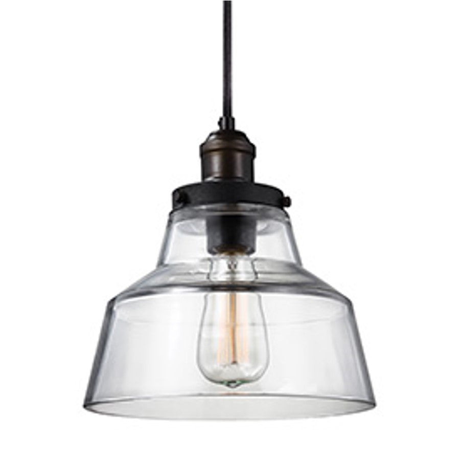 Baskin Pendant in Painted Aged Brass with a Dark Weathered Zinc Finish by Murray Feiss,  P1348PAGB/DWZ