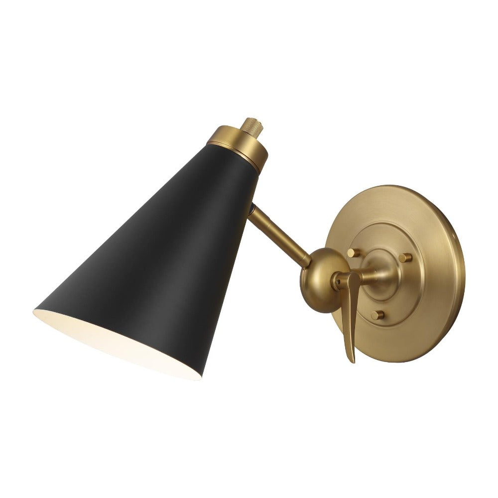 Niles Black and Brass Sconce, Sconce, Black