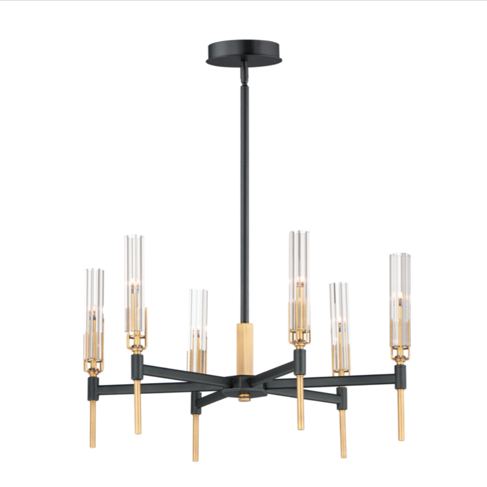 Moxon 6-Light LED Chandelier, Chandelier, Black