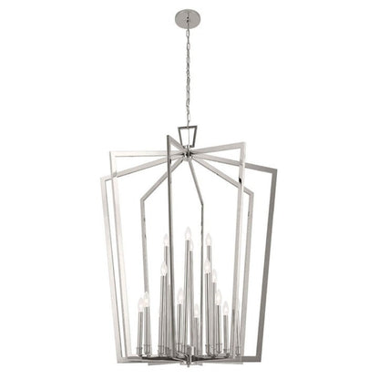 16-Light Lantern Chandelier in Polished Nickel