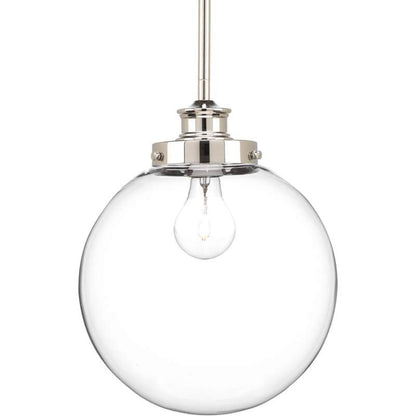 Penn Clear Glass Globe in Polished Nickel by Progress Lighting P5070-104
