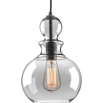 Progress Lighting Staunton Pendant in Graphite with Smoke Glass P5334-143