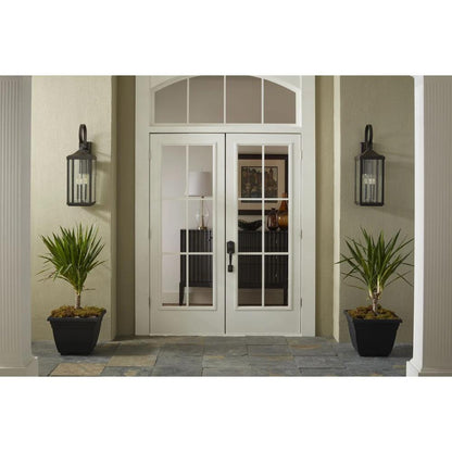 Lifestyle Shot of Gibbes Outdoor Wall Lantern, 3-Light Lantern, Antique Bronze