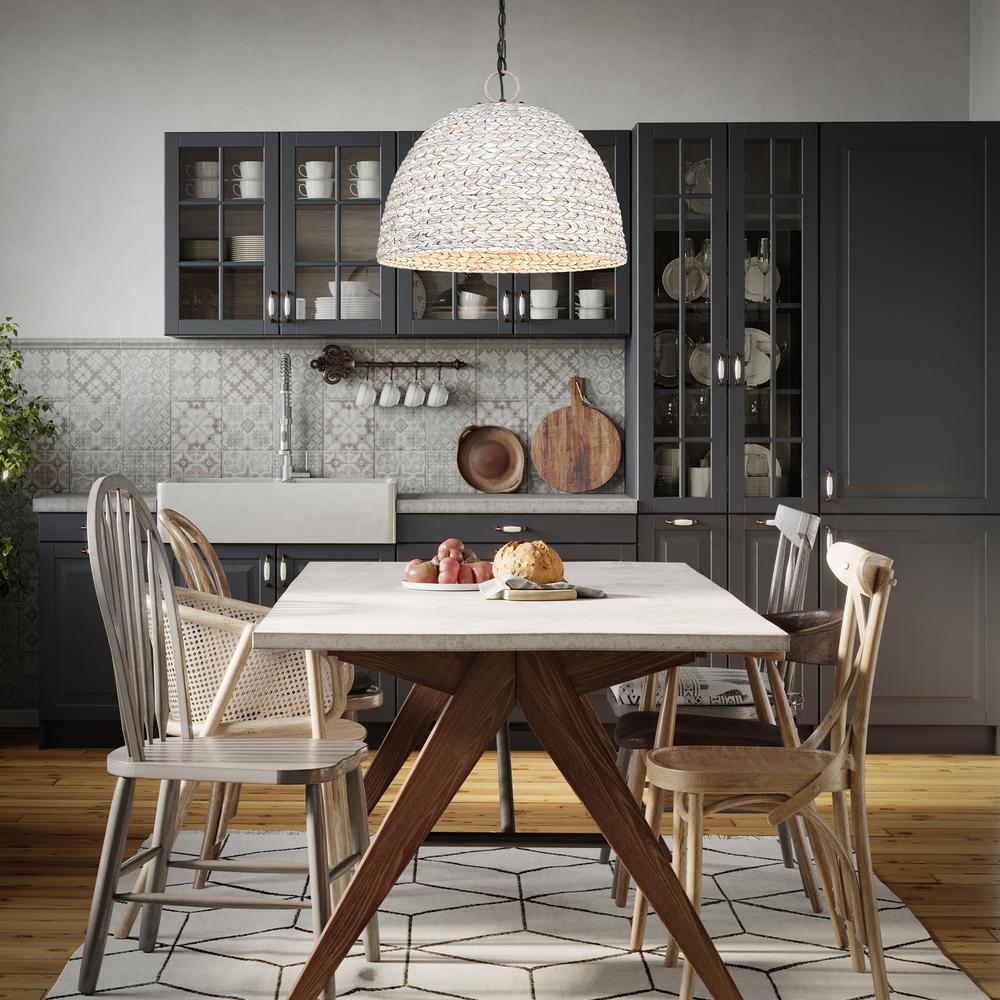 Remi 5-Light Woven Pendant, Pendant, Painted Sweet Grass Shade