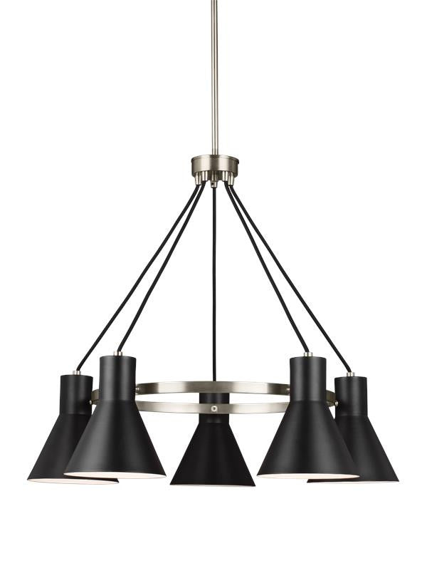 Towner Chandelier in Black Glass by Seagull Lighting, 3141305EN-848