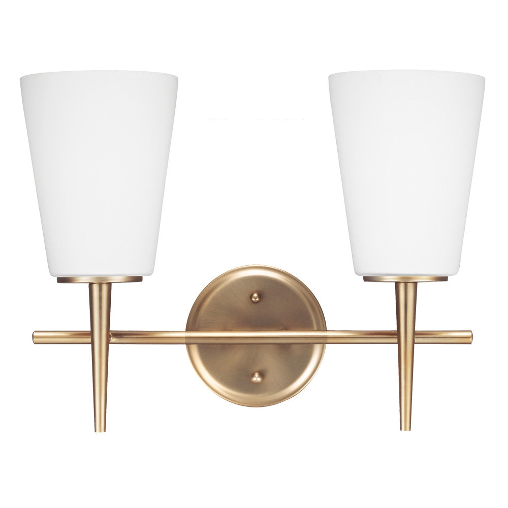 2 Light Driscoll Bath Light in Satin Bronze, by Seagull Lighting,  4440402-848