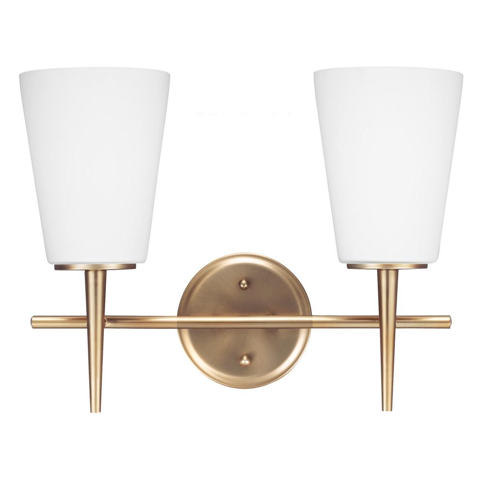 2 Light Driscoll Bath Light in Satin Bronze, by Seagull Lighting,  4440402-848