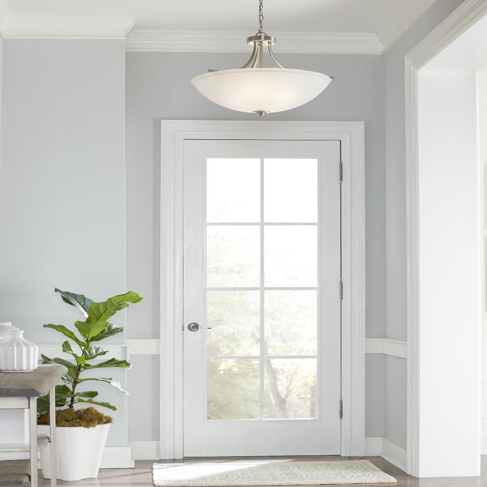 Barton 3-Light Semi-Flush Pendant, Pendant, Brushed Nickel