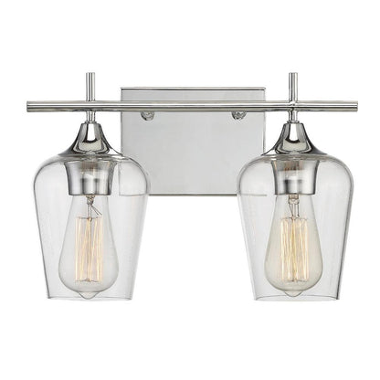 Octave 2 Light Vanity in Polished Chrome with Clear Glass Shades by Savoy House 8-4030-2-11
