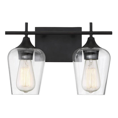 Octave 2 Light Vanity in English Bronze with Clear Glass Shades by Savoy House 8-4030-2-13