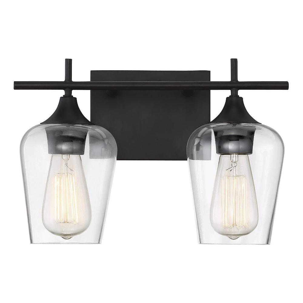 Octave 2 Light Vanity in English Bronze with Clear Glass Shades by Savoy House 8-4030-2-13