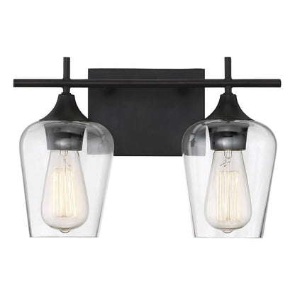 Octave 2 Light Vanity in English Bronze with Clear Glass Shades by Savoy House 8-4030-2-13