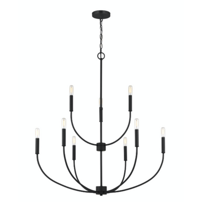 Dale 9-Light Chandelier, Chandelier, Black
