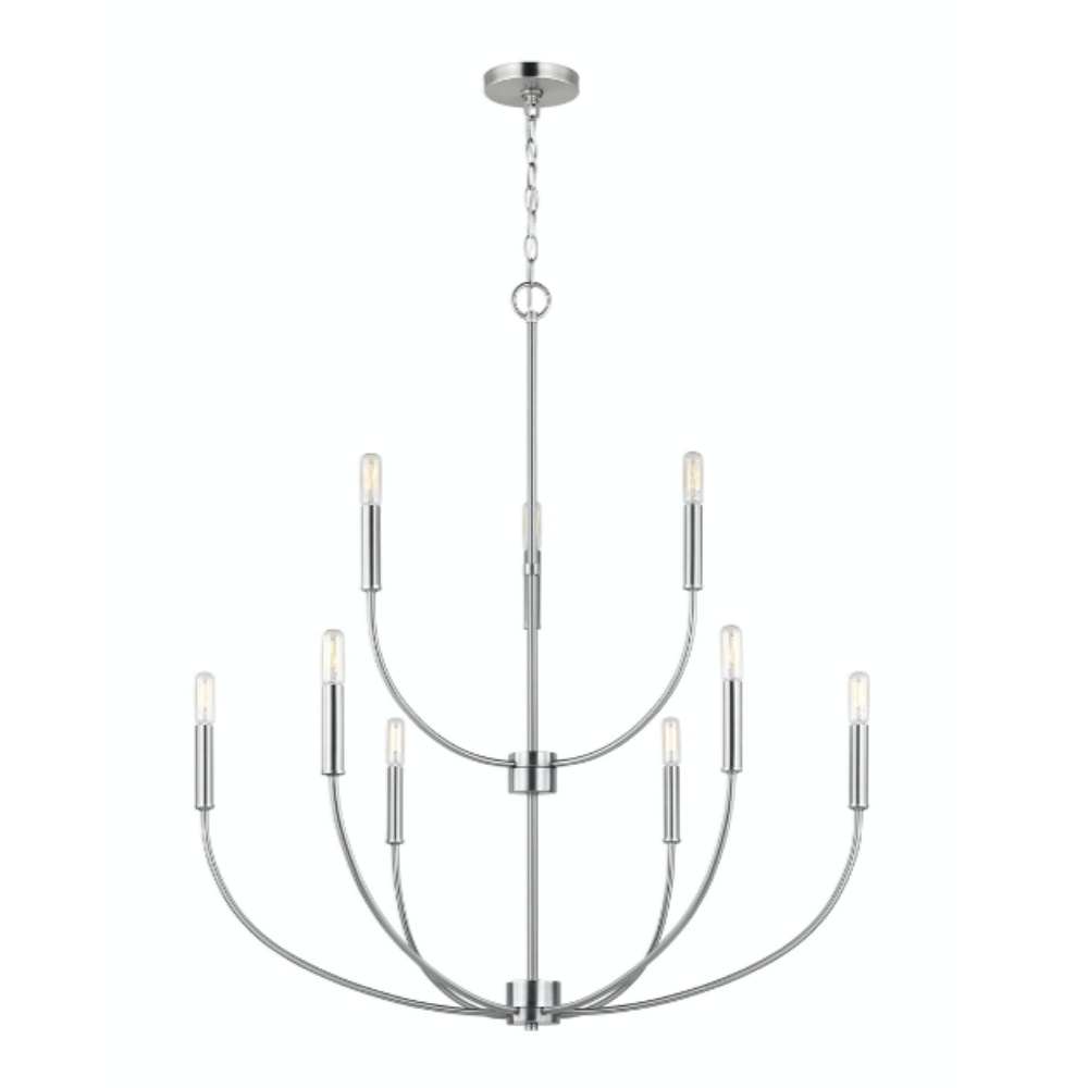 Dale 9-Light Chandelier, Chandelier, Nickel