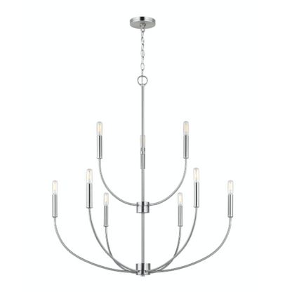 Dale 9-Light Chandelier, Chandelier, Nickel