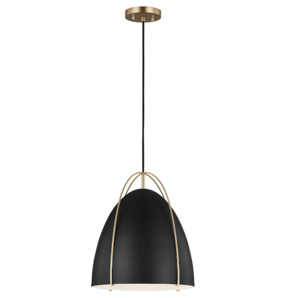 Chantel Midnight Black Pendant, Pendant,Brass