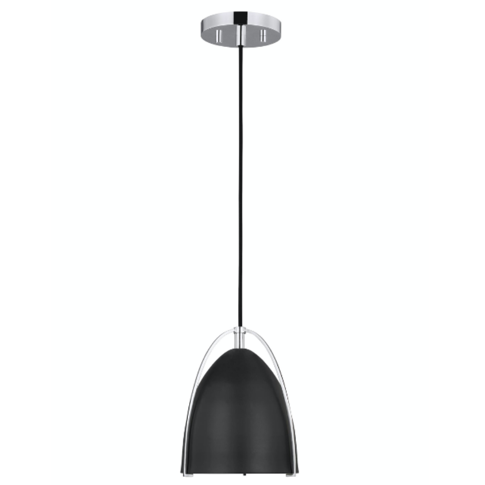 Chantel Midnight Black Pendant, Pendant, Chrome