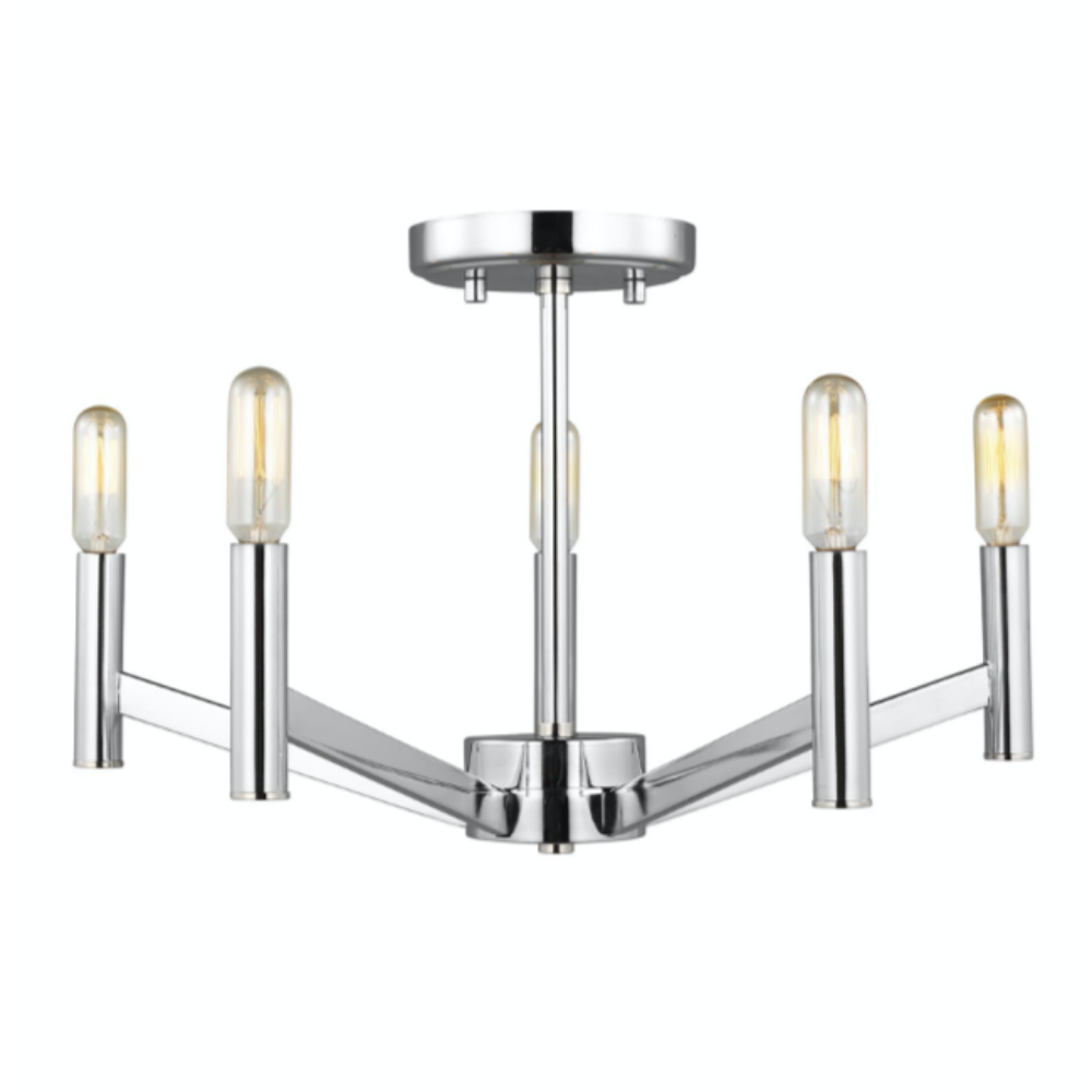 Devi Semi Flush Mount, Flush Mount, Chrome