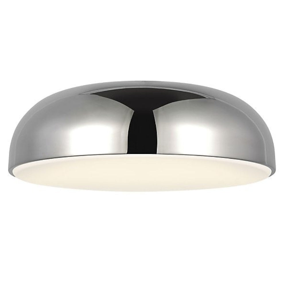 Steel Flush Mount, Ceiling Mount, Polished Nickel