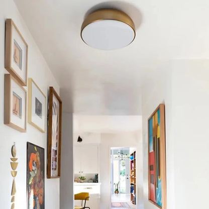 Steel Flush Mount, Ceiling Mount, Aged Brass