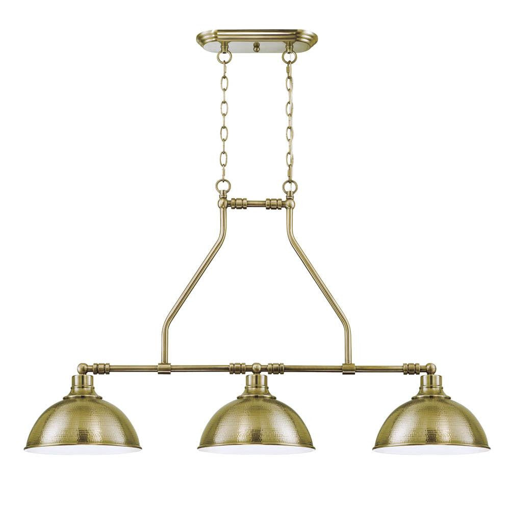 Timarron Industrial Linear Chandelier in Legacy Brass by Jeremiah Lighting 35973-LB