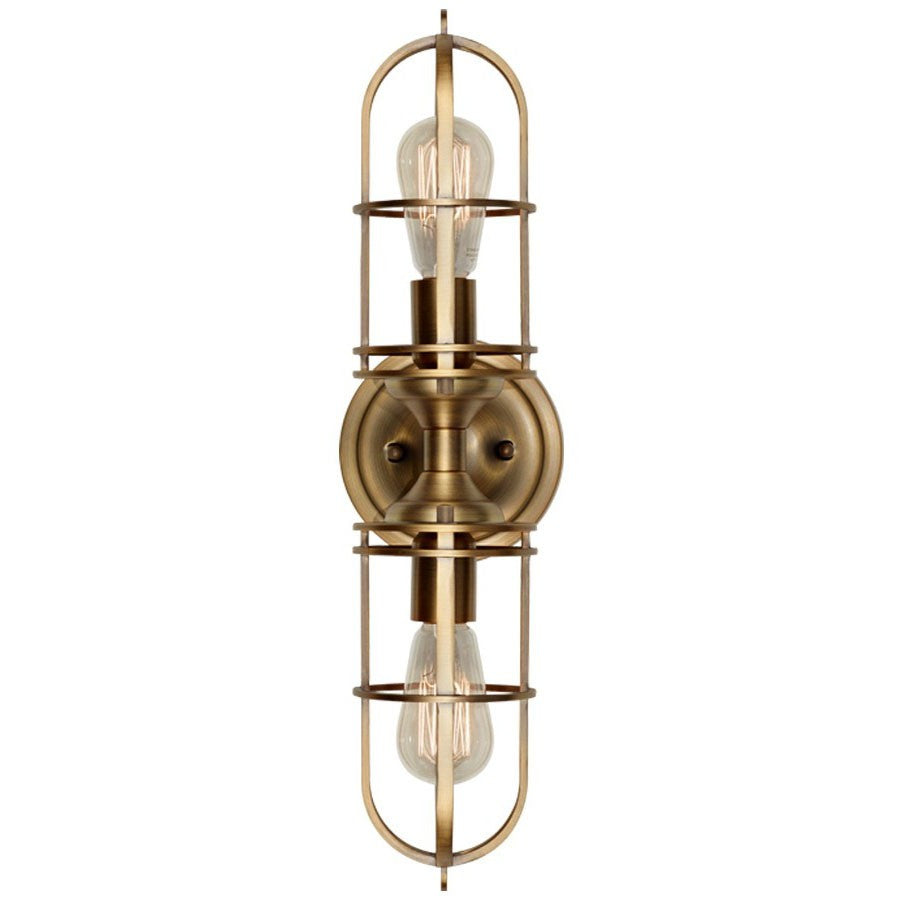 Urban Renewal 2 light Wall Sconce in Dark Antique Brass by Feiss WB1704DAB