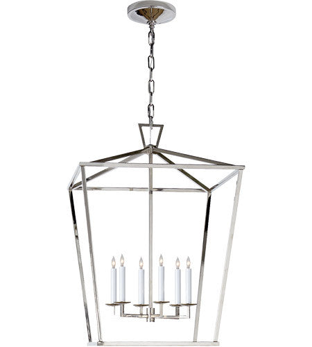 Darlana 6 Light Large Lantern in Polished Nickel by Visual Comfort CHC2176PN