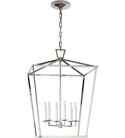 Darlana 6 Light Large Lantern in Polished Nickel by Visual Comfort CHC2176PN
