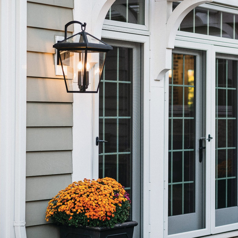 Abraham Wall Mount Lantern, Sconce, Museum Black