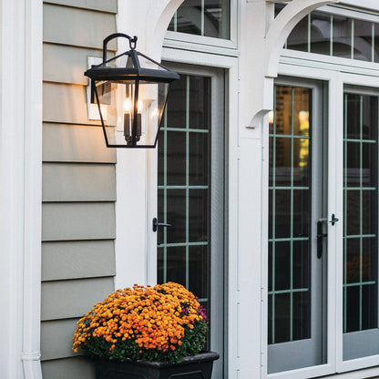 Abraham Wall Mount Lantern, Sconce, Museum Black