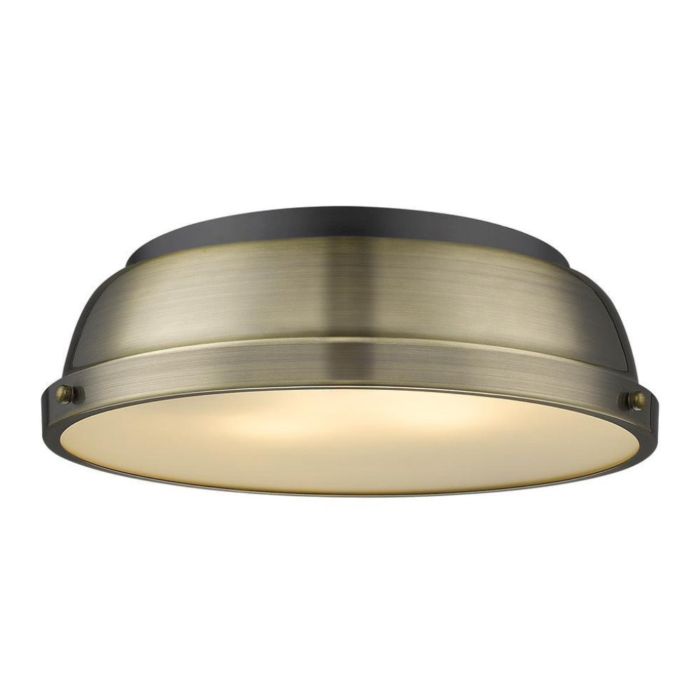 Duncan Flush Mount, Flush Mount, Aged Brass