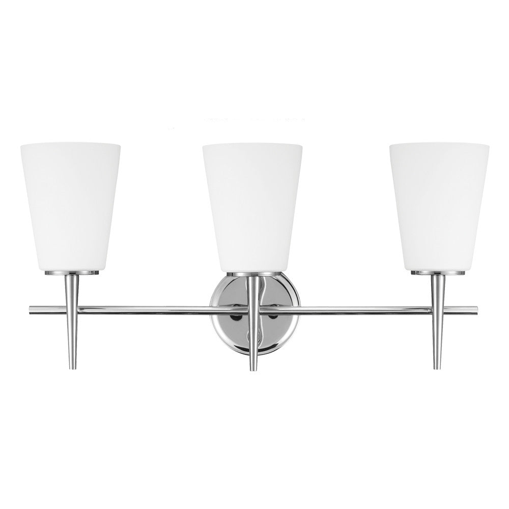 3 Light Driscoll Bath Light in Chrome, by Seagull Lighting, 4440403-05